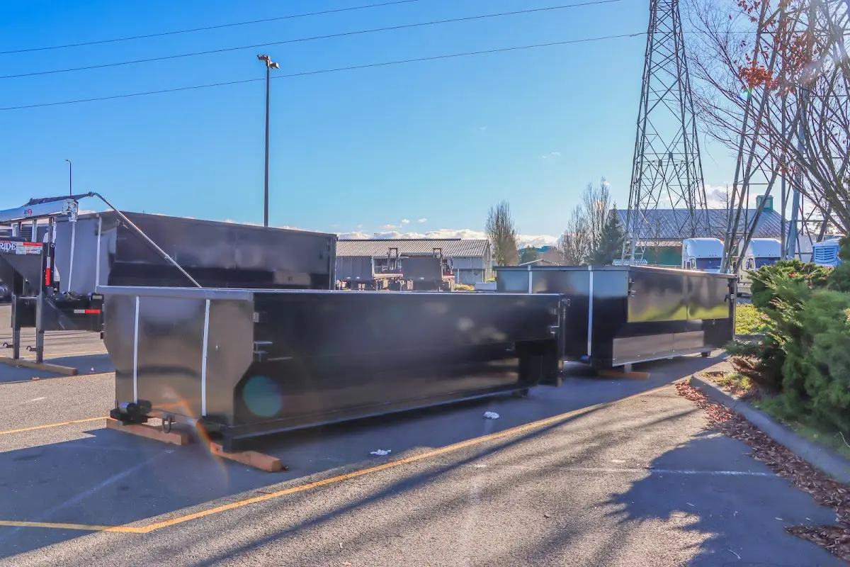 Roll-off dumpster ready for waste disposal at job site for Construction Dumpster Rental in Cherryland